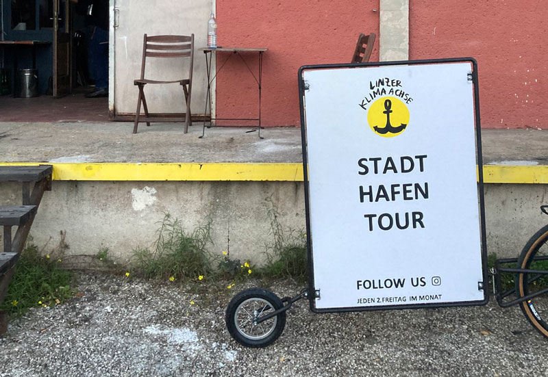 Stadt Hafen Tour Schild